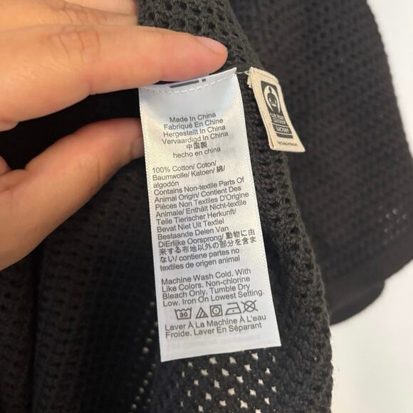 NWT Madewell Open-Stitch Button-Up Sweater Polo In Soft Charcoal Size XL - Picture 6 of 7